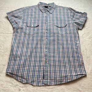 Vurt Button Down Short Sleeve Checkered Shirt Size XL